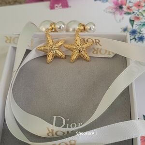 Dior Tribales EarringsGold-Finish Metal and White Resin Pearls